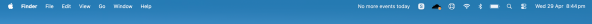 The menu bar with only a few app icons