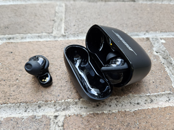 The earbuds with the charging case