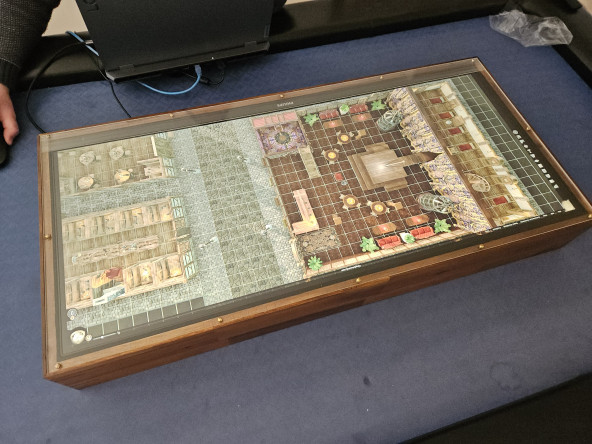 The screen showing a map