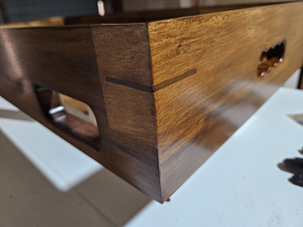 After cutting flush and varnishing