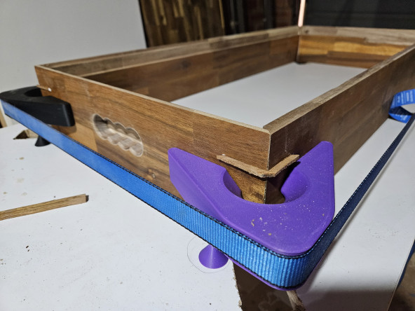 The frame clamped up for gluing