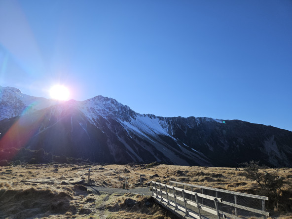 The sun lurking above the mountains. Look, there's going to be a lot of mountains in the next bunch of photos.