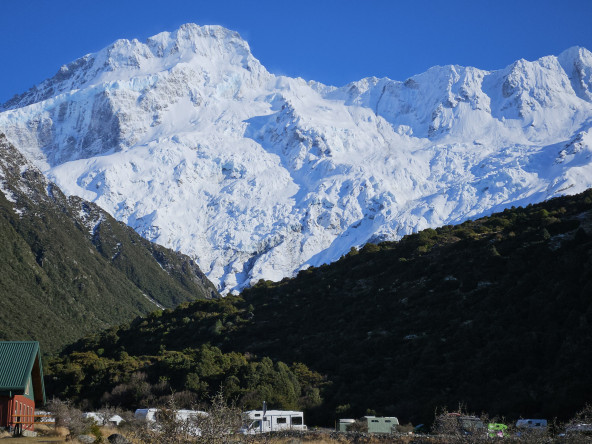 Mountains towering above